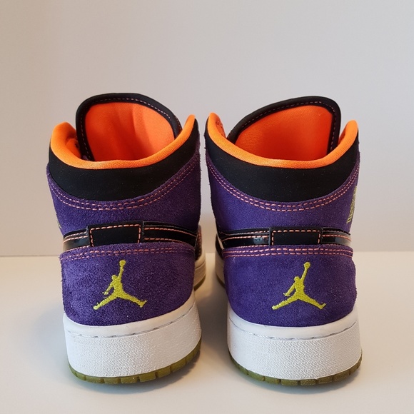 Air Jordan 1 Phat Gs Black Purple Orange-green - Picture 4 of 5